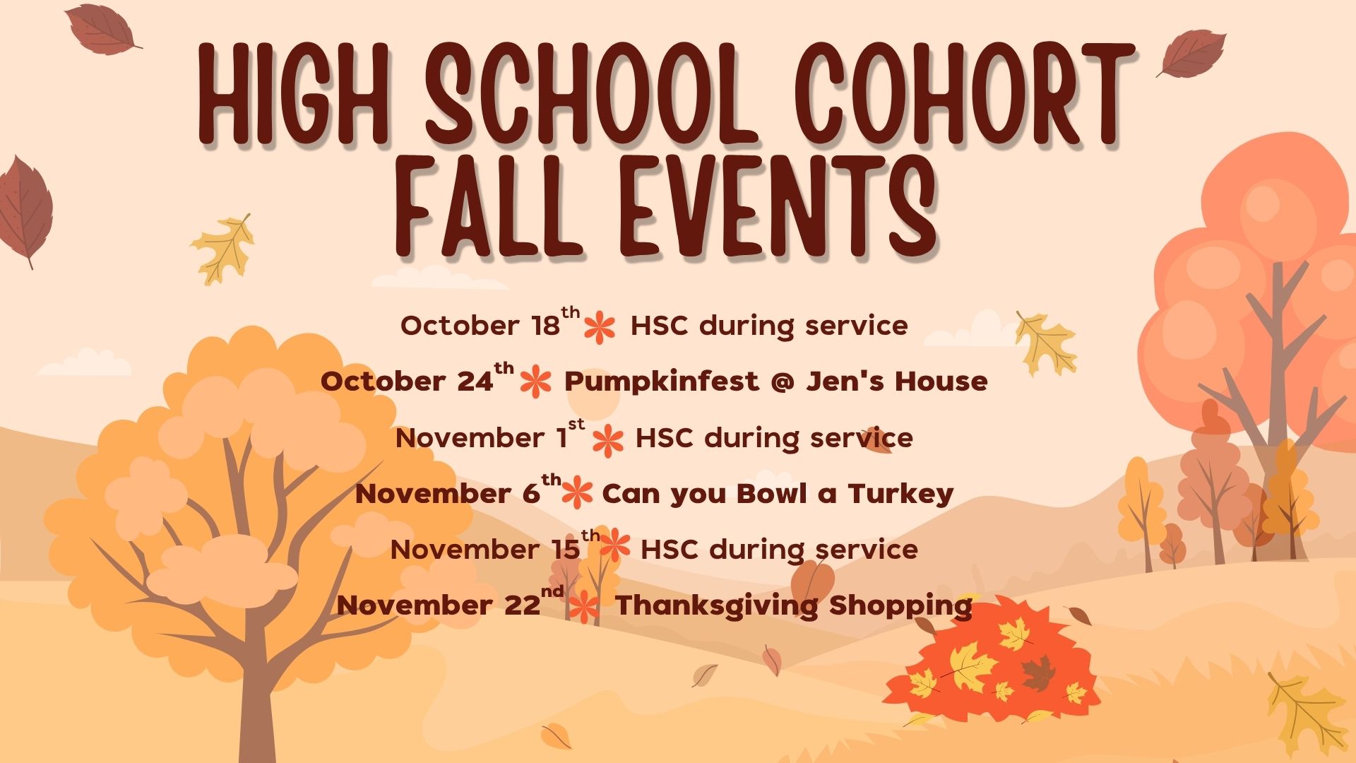 High School Cohort Fall Events (1)