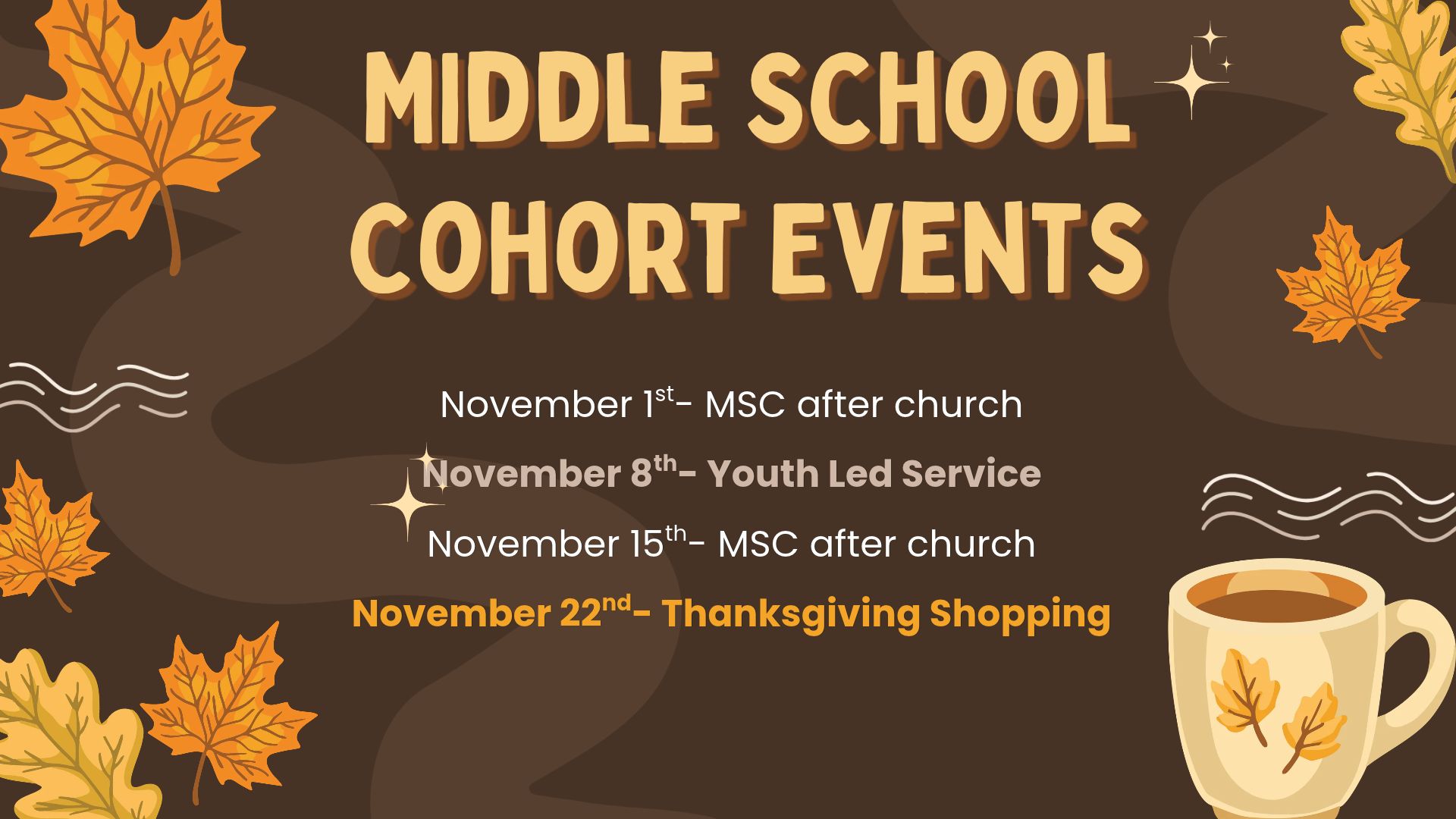 MIddle School Cohort Fall Events (1)